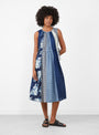 Patchwork KAHLO Dress Indigo by Kapital at Couverture & The Garbstore Model Front