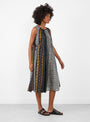 Patchwork KAHLO Dress Black by Kapital at Couverture & The Garbstore Model Side