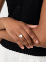 Small Pearl Heart Ring Silver by Annika Inez at Couverture & The Garbstore 
Model