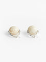 Stone Ellipse Earrings Silver and White Feldspar by Annika Inez at Couverture & The Garbstore 
Back
