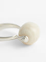 Stone Ellipse Ring Silver and White Feldspar by Annika Inez at Couverture & The Garbstore 
Side detail 