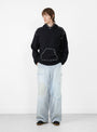 SWT Knit Marionette Hoodie Black by Kapital at Couverture & The Garbstore Model Front