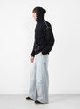 SWT Knit Marionette Hoodie Black by Kapital at Couverture & The Garbstore Model Side