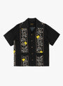 Silk Rayon Peckish Rainbowy Wrangle Cuban Collar Shirt Black by Kapital at Couverture & The Garbstore Main
