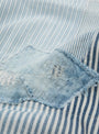 10oz Hickoree Stripe Painter Port Baggy Pants by Kapital at Couverture & The Garbstore Close Up