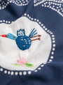 Fastcolour Selvedge Bandana Navy Magpie Embroidery by Kapital at Couverture & The Garbstore Embroidery Close Up