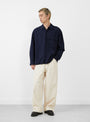 Wray Shirt Navy by YMC at Couverture & The Garbstore Model 