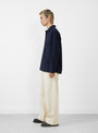 Wray Shirt Navy by YMC at Couverture & The Garbstore Model Side