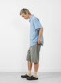 Mitch Shirt Dove Blue by Polar Skate Co. at Couverture & The Garbstore 
Model side 