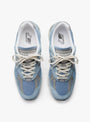 Made in UK U991v2 Celestial Blue and Faded Denim by New Balance at Couverture & The Garbstore, Top 