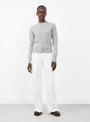 No. 300 Little 2 Cardigan from Extreme Cashmere in Grey at Couverture & The Garbstore 
Model Front 