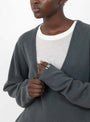 No. 424 Jacob Knit Jumper from Extreme Cashmere in Lake at Couverture & The Garbstore Model detail 