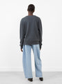 No. 424 Jacob Knit Jumper from Extreme Cashmere in Lake at Couverture & The Garbstore Model Back