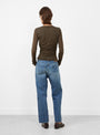 Gaia Long Sleeve Top Maroon Khaki from Soeur at Couverture & The Garbstore model back