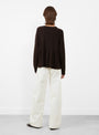 Merino and Cashmere Peplum Top Brown from Cordera at Couverture & The Garbstore 
Model Back