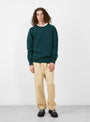 Seamless Lambswool Crew Petrol from TDR at Couverture & The Garbstore front model 