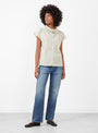 Farah Blouse Grey and Blue from Soeur at Couverture & The Garbstore, model front 