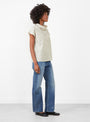 Farah Blouse Grey and Blue from Soeur at Couverture & The Garbstore, model side