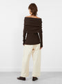 Kiru Knit Jumper from Christian Wijnants in Brown at Couverture & The Garbstore
Model back