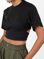 Rib Short Sleeve Jersey from TOGA PULLA in Black from Couverture & The Garbstore
model detail 