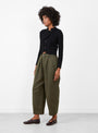  Rib Knit Cardigan in Black from TOGA PULLA at Couverture & The Garbstore 
model side 