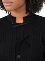  Rib Knit Cardigan in Black from TOGA PULLA at Couverture & The Garbstore 
model detail