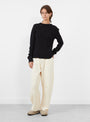 Kind Cashmere Round Neck Jumper Black from Gudrun & Gudrun at Couverture & The Garbstore
Model front 