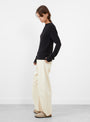 Kind Cashmere Round Neck Jumper Black from Gudrun & Gudrun at Couverture & The Garbstore
Model side 