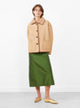 Curly Leather Back Avis Jacket Tan from Cawley at Couverture & The Garbstore
model front 