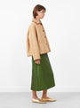 Curly Leather Back Avis Jacket Tan from Cawley at Couverture & The Garbstore
model side