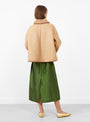 Curly Leather Back Avis Jacket Tan from Cawley at Couverture & The Garbstore
model back