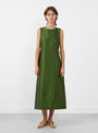 Silk Dupion Long Erika Dress Bottle from Cawley at Couverture & The Garbstore
model front 