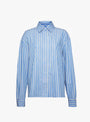Japanese Striped Dennis Shirt Blue and Dandelion from Cawley at Couverture & The Garbstore 
Front