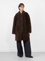 Easton Coat Dark Roast from Bellerose at Couverture & The Garbstore 
model front 
