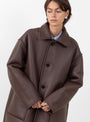 Easton Coat Dark Roast from Bellerose at Couverture & The Garbstore 
model front reverse 