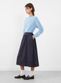 Sky Skirt Navy Stripe from Sideline at Couverture & The Garbstore 
Model side 