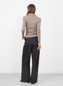 Open Placket Knit Polo Oatmeal by mfpen at Couverture & The Garbstore Model Back