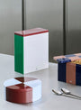 Tin Container Round Burgundy/Blue by Hay at Couverture & The Garbstore full 