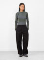 Peggy Trouser Black by YMC at Couverture & The Garbstore model front 