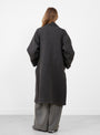 The Tyrell Wool Trench Coat in Grey Melange from YMC at Couverture & The Garbstore
Model Back