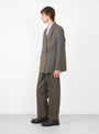 Double Breasted Blazer Taupe Wool by mfpen at Couverture & The Garbstore model side 