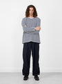  COOLMAX Stripe Jersey Long Sleeve Tee in Navy & White from nanamica at Couverture & The Garbstore
model front 