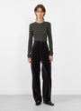 Celestin Velvet Trousers Anthracite from Soeur at Couverture & The Garbstore
model front 