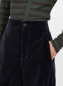 Celestin Velvet Trousers Anthracite from Soeur at Couverture & The Garbstore
model close up 