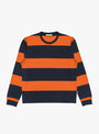 The Stripe T-Shirt in Navy and Spice from YMC at Couverture & The Garbstore
front 