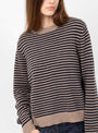 Cameron Jumper Brown and Navy Stripe from Skall Studio at Couverture & The Garbstore
model detail
