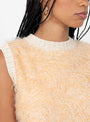 Apollo reversible Knitted Vest Orange from Julia Heuer at Couverture & The Garbstore model detail 