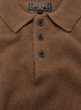 Knit Polo 9G Brown by Beams Plus at Couverture & The Garbstore Button Detail