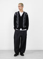 The Born Stripe Cardigan 14G from Beams Plus in Black at Couverture & The Garbstore
model front 