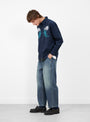 The Feather Shirt in Navy from TDR at Couverture & The Garbstore
Model Side